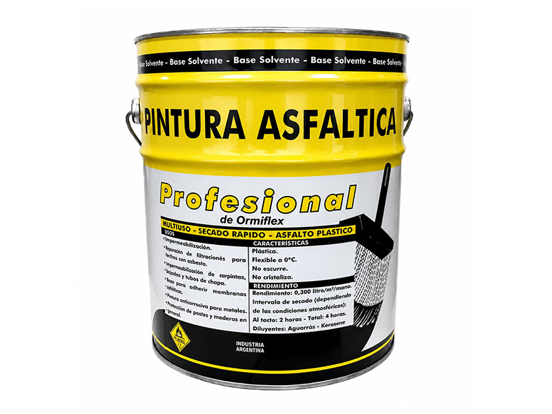 Pintura asfáltica 18 lts Ormiflex Profesional Base Solvente