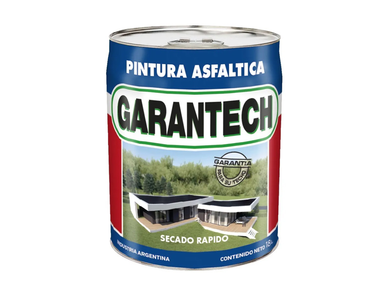 Pintura asfáltica Profesional 18 lts Garantech Base Solvente